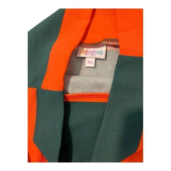 NEW Lularoe Women's‎ XS Cassie Green & Orange Striped Skirt NWT - Picture 3 of 3